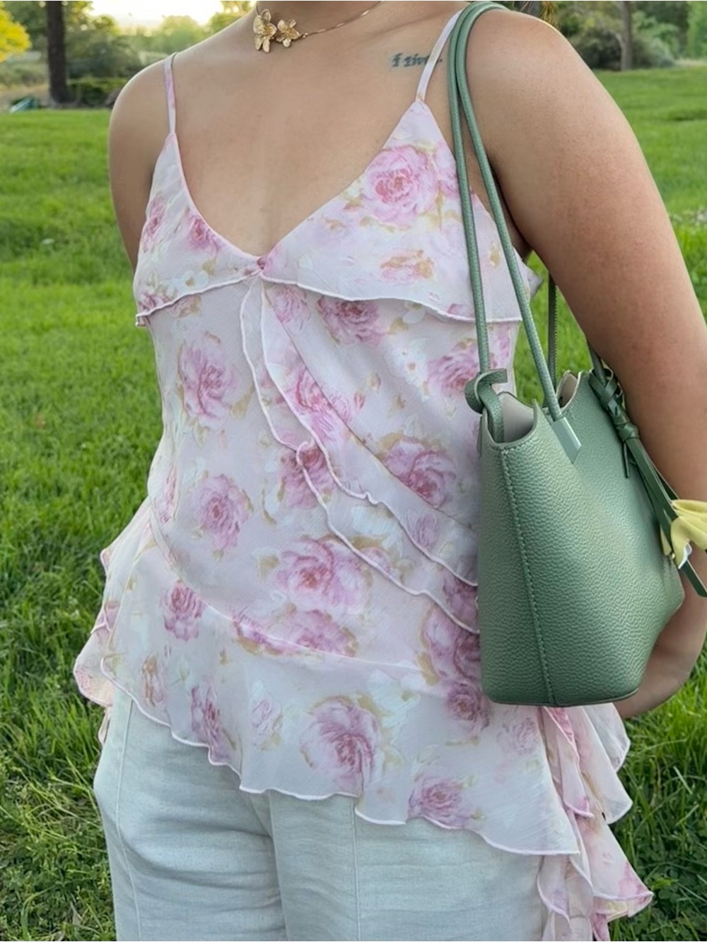 Flowy Sleeveless Floral Blouse